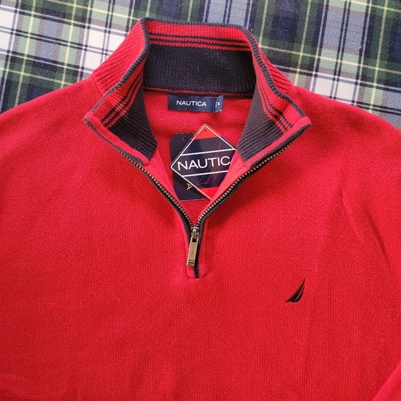 NWT - Nautica Men 1/4 Zip Pullover Knit Sweater Size XL NWT - Picture 4 of 10